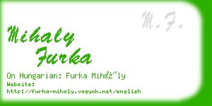 mihaly furka business card